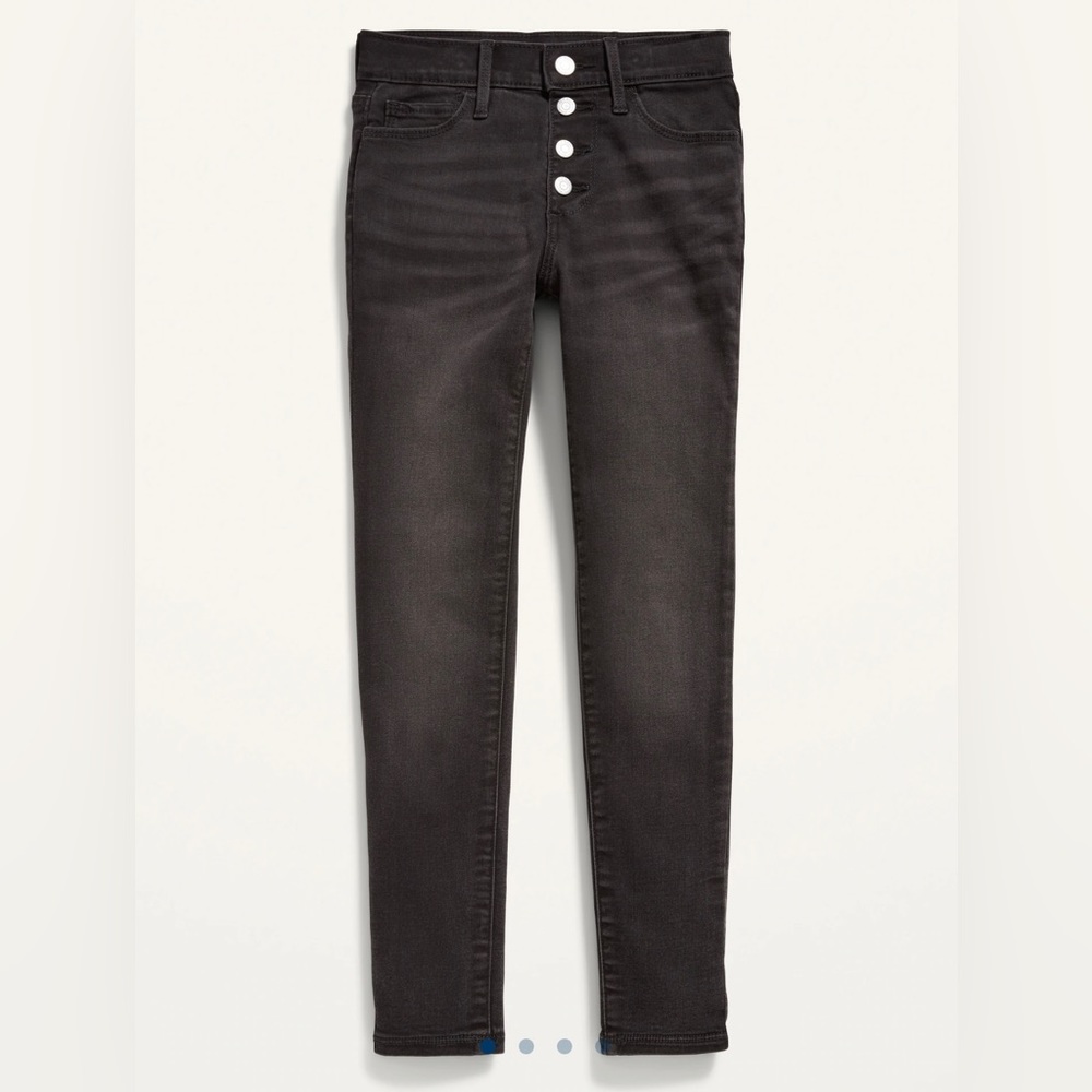 Old Navy High-Waisted Rockstar Super Skinny Button-Fly Black Jeggings Size 8